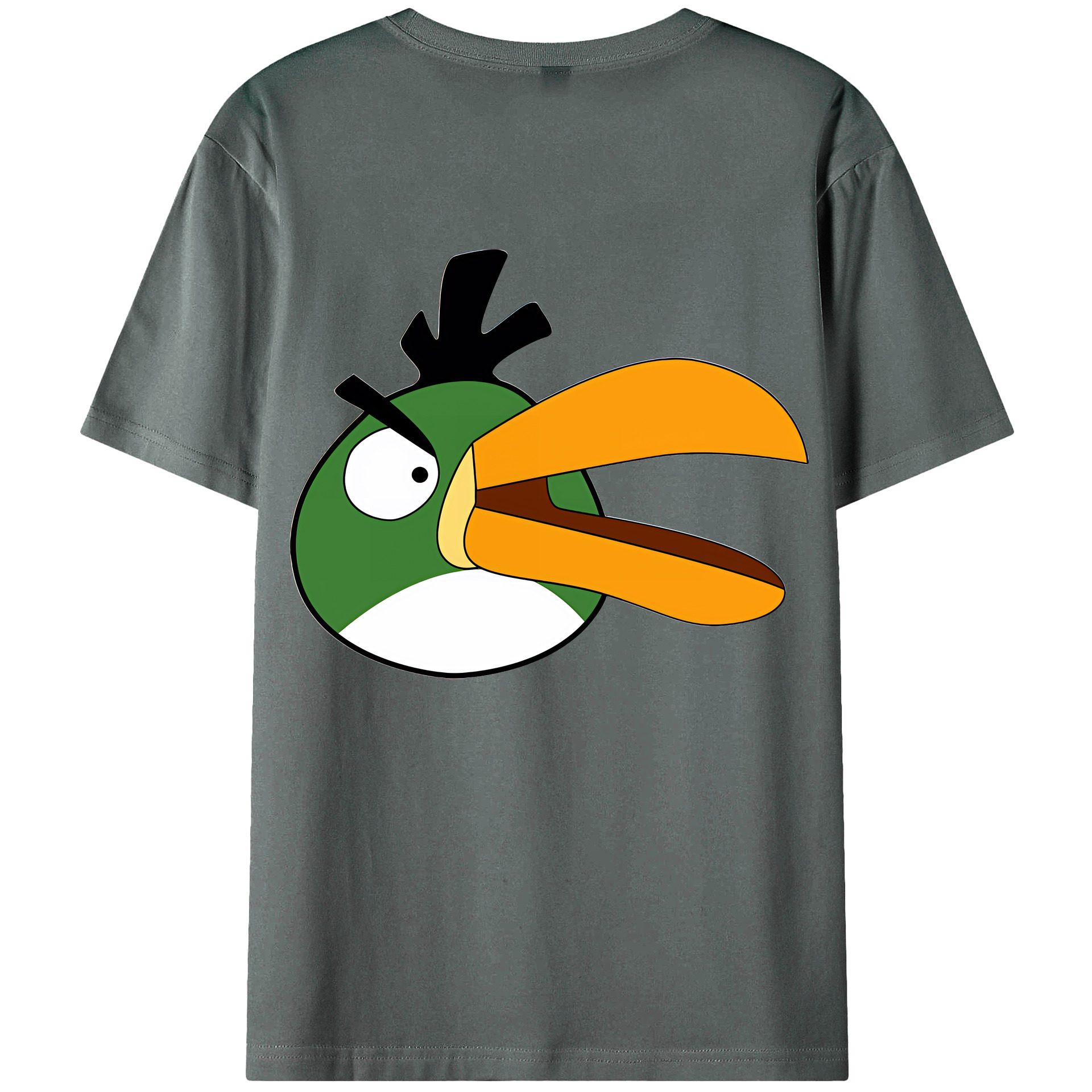 （画像用） Angry Birds アングリーバード 綿100％ メンズ半袖Tシャツ（バックプリント） 通気性